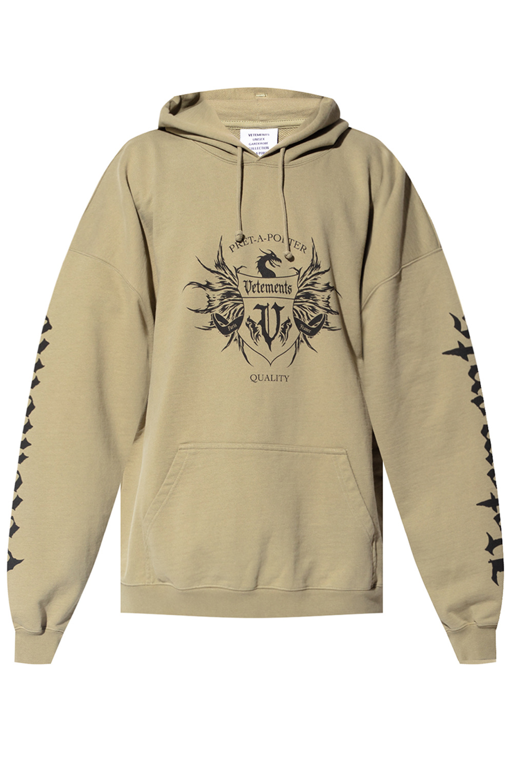 VETEMENTS sweatshirt Pyramid Logo Hoodie black color hooded